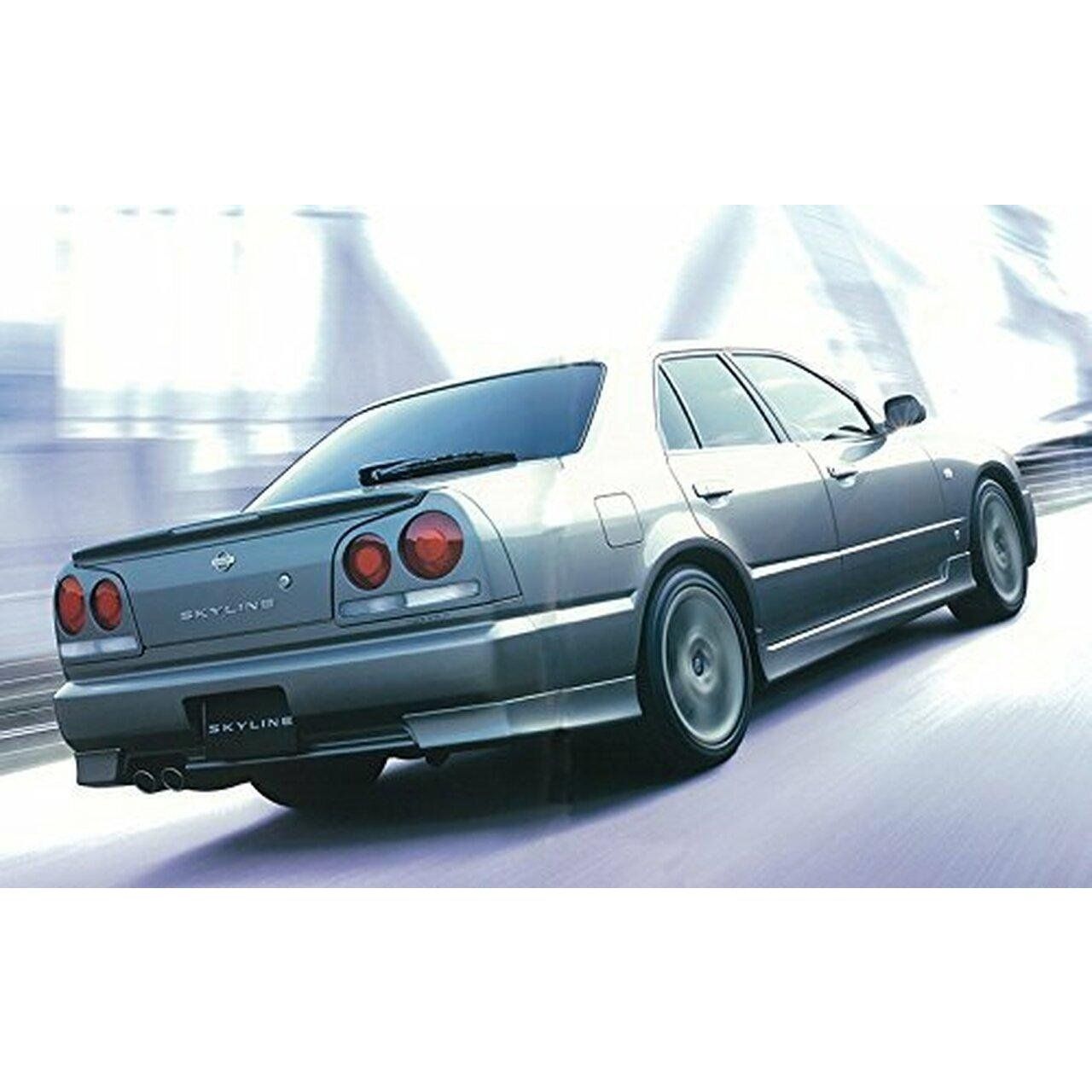 Aoshima 1/24 ZM SP 日產 BNR34 SKYLINE 25GT 渦輪增壓 '01 定制輪轂 組裝模型 - TwinnerModel