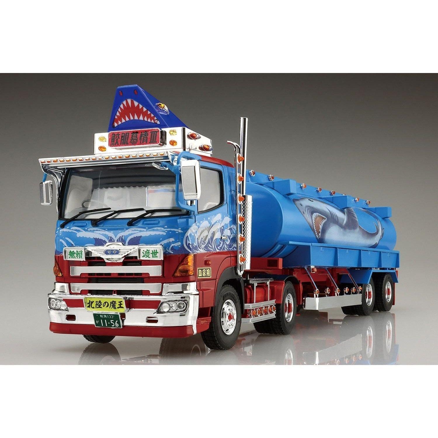 Aoshima 1/32 Value Dekotora 10-E 第三代鯊魚坊上(大型罐車拖車) 組裝模型 - TwinnerModel