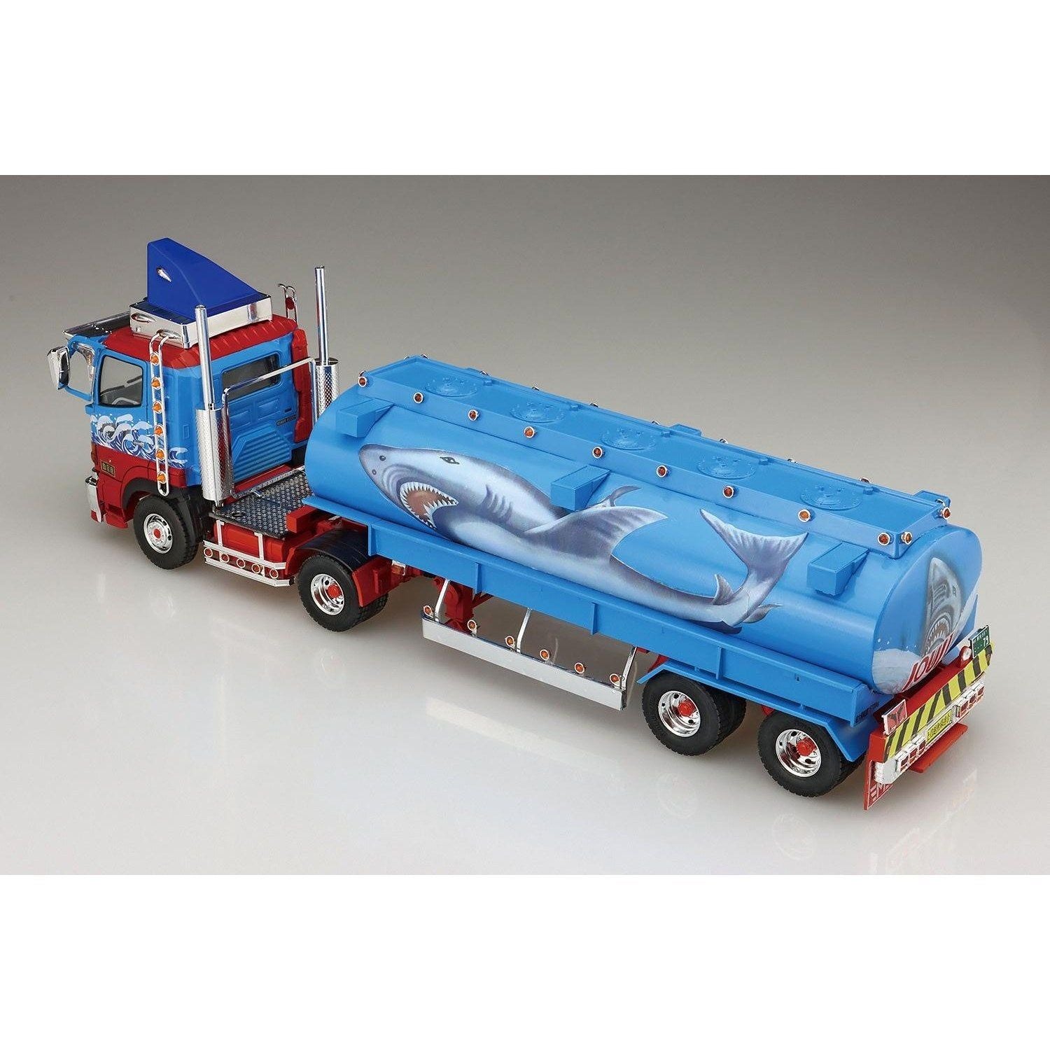 Aoshima 1/32 Value Dekotora 10-E 第三代鯊魚坊上(大型罐車拖車) 組裝模型 - TwinnerModel