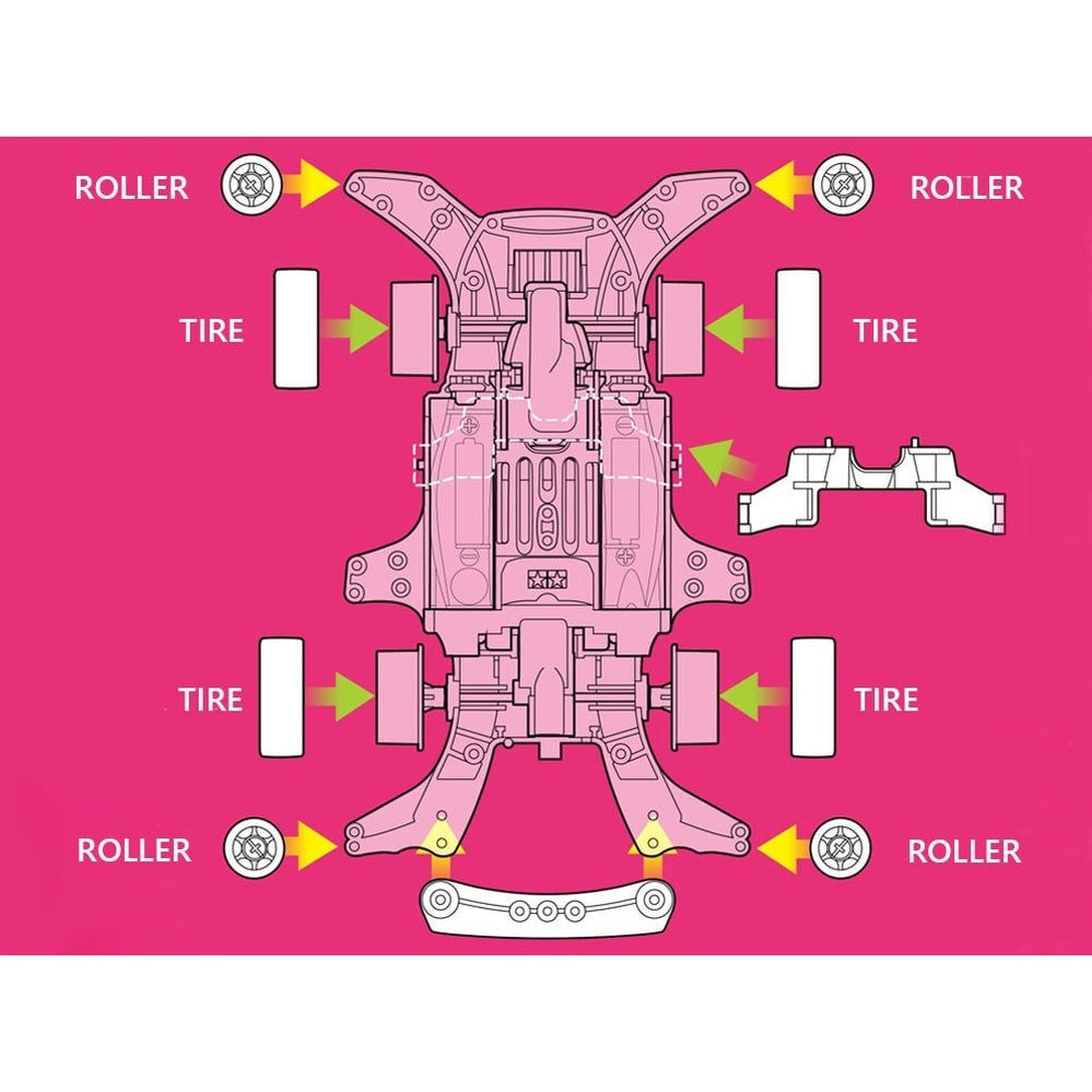 Tamiya 迷你四驅車 17902 Raikiri (Pink) Pig Racer 組裝模型