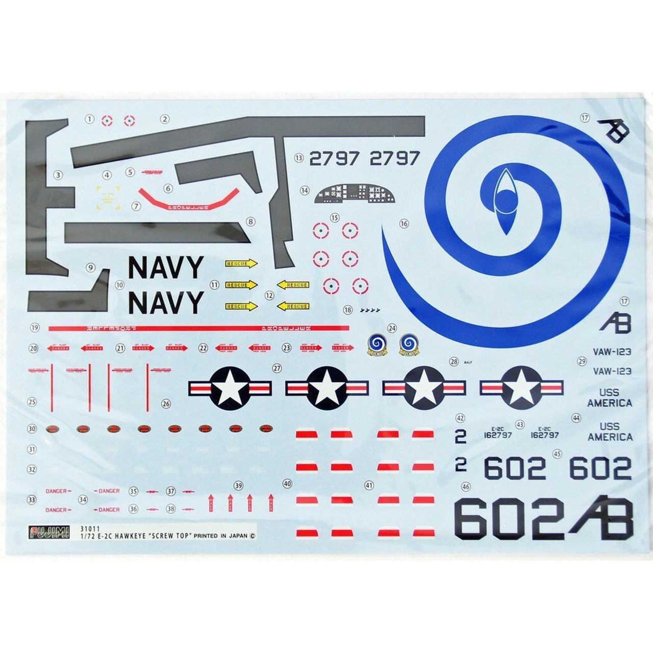 Fujimi 1/72 AF-F 07 E-2C Hawkeye Screw Top 鷹眼 空中預警機 組裝模型 - TwinnerModel