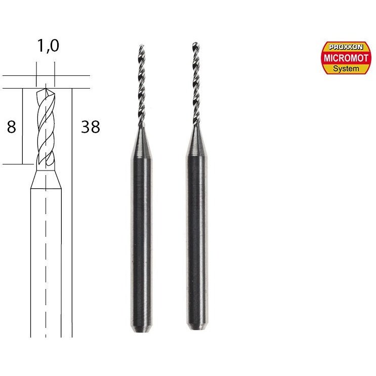 PROXXON 28324 Tungsten Carbide Drills 1mm 2pcs Set - TwinnerModel