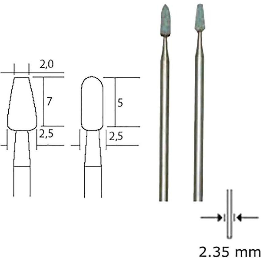 PROXXON 28270 Grinding stone bit silicon carbide , cylindrical, 2 pcs. - TwinnerModel