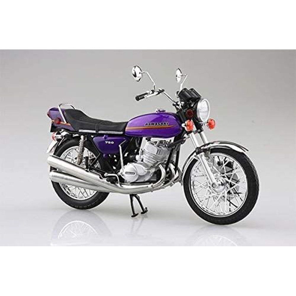 Aoshima 1/12 Finished Bike 川崎750SS MACH IV（歐洲規格）糖果紫 - TwinnerModel