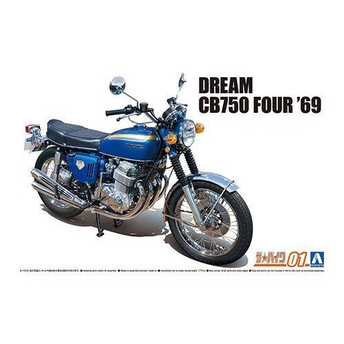Aoshima 1/12 The Bike 01 本田 CB750 Dream CB750 Four `69 組裝模型 - TwinnerModel