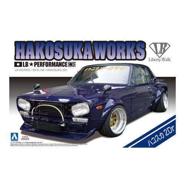 Aoshima 1/24 LB Works 004 日產Skyline Hakosuka 2門轎車 組裝模型 - TwinnerModel