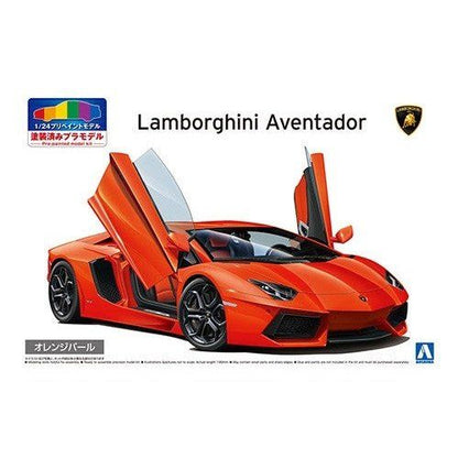 Aoshima 1/24 Pre Painted 01-A `11 Lamborghini Aventador橙色珍珠 組裝模型 - TwinnerModel