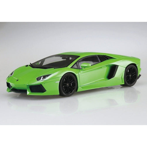 Aoshima 1/24 Pre Painted 01-C `11 Lamborghini Aventador綠色 組裝模型 - TwinnerModel