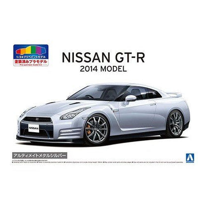 Aoshima 1/24 Pre Painted 02-A 日產R35 GT-R“2014年終極銀色金屬” 組裝模型 - TwinnerModel