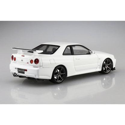 Aoshima 1/24 Pre Painted Mode 03-B 日產 BNR34 Skyline GT-R V-spec II '00（白色） 組裝模型 - TwinnerModel