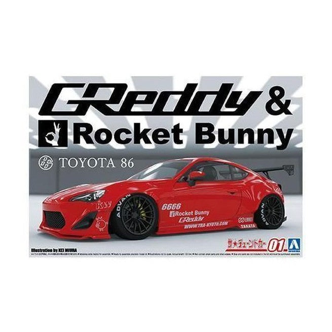 Aoshima 1/24 ZM 001 豐田 ZN6 86 '12 GREDDY &amp; ROCKET BUNNY ENKEI 版 組裝模型 - TwinnerModel
