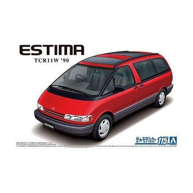 Aoshima 1/24 ZM 115 豐田 TCR11W 埃斯蒂瑪 雙月亮天窗 '90 組裝模型 - TwinnerModel