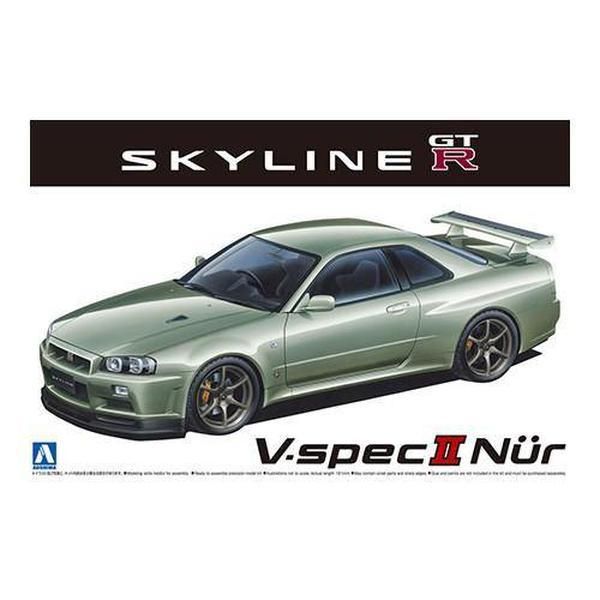 Aoshima 1/24 ZM 134 日產 BNR34 SKYLINE GT-R V-SPECII NUR. '02 組裝模型 - TwinnerModel