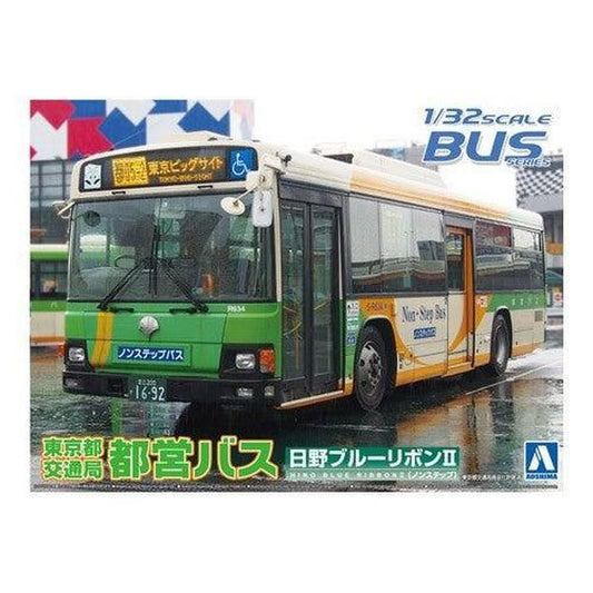 Aoshima 1/32 Bus 001 東京都交通局 都営バス（日野ブルーリボンⅡ） 組裝模型 - TwinnerModel
