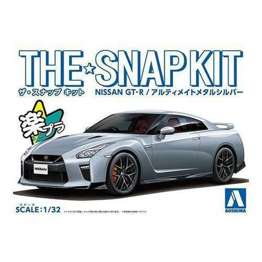 Aoshima 1/32 The SNAP-KIT 07D 日產NISSAN GT-R 金屬銀 組裝模型 - TwinnerModel