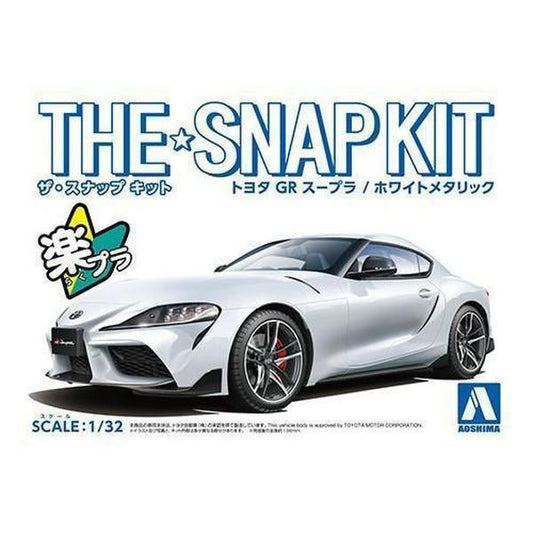 Aoshima 1/32 The SNAP-KIT 10-B 豐田GR Supra（白色金屬） 組裝模型 - TwinnerModel