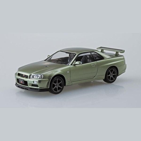 Aoshima 1/32 The SNAP-KIT 11-D 日產R34 Skyline GT-R NUR.（千禧翡翠） 組裝模型 - TwinnerModel