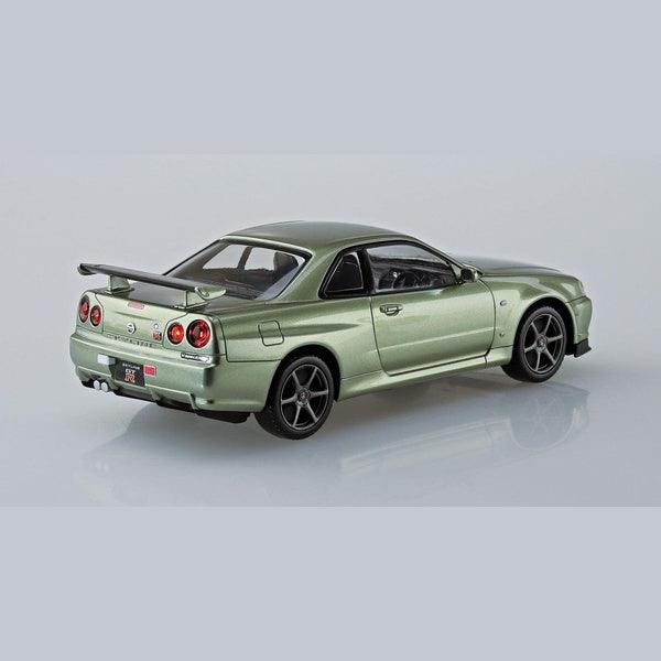 Aoshima 1/32 The SNAP-KIT 11-D 日產R34 Skyline GT-R NUR.（千禧翡翠） 組裝模型 - TwinnerModel