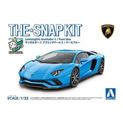 Aoshima 1/32 The SNAP-KIT 12-E 林寶堅尼Aventador S（珍珠藍） 組裝模型 - TwinnerModel