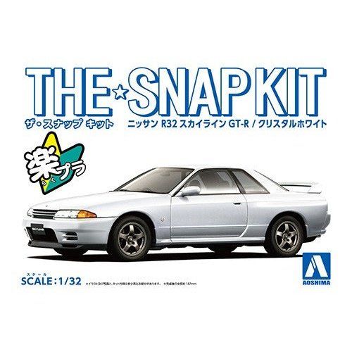 Aoshima 1/32 The SNAP-KIT 14B 日產R32 Skyline GT-R（水晶白） 組裝模型 - TwinnerModel