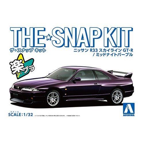 Aoshima 1/32 The SNAP-KIT 15-A 日產R33 Skyline GT-R（午夜紫） 組裝模型 - TwinnerModel
