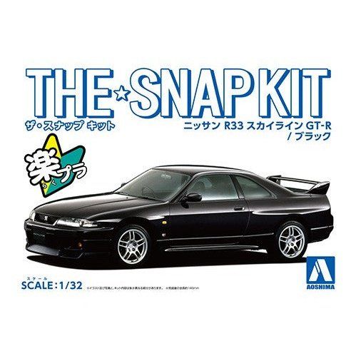 Aoshima 1/32 The SNAP-KIT 15-B 日產R33 Skyline GT-R（黑色） 組裝模型 - TwinnerModel