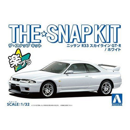 Aoshima 1/32 The SNAP-KIT 15-C 日產R33 Skyline GT-R（白色） 組裝模型 - TwinnerModel