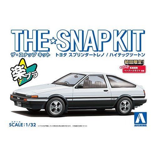 Aoshima 1/32 The SNAP-KIT 16-A 豐田 Sprinter Trueno（高科技雙色） 組裝模型 - TwinnerModel