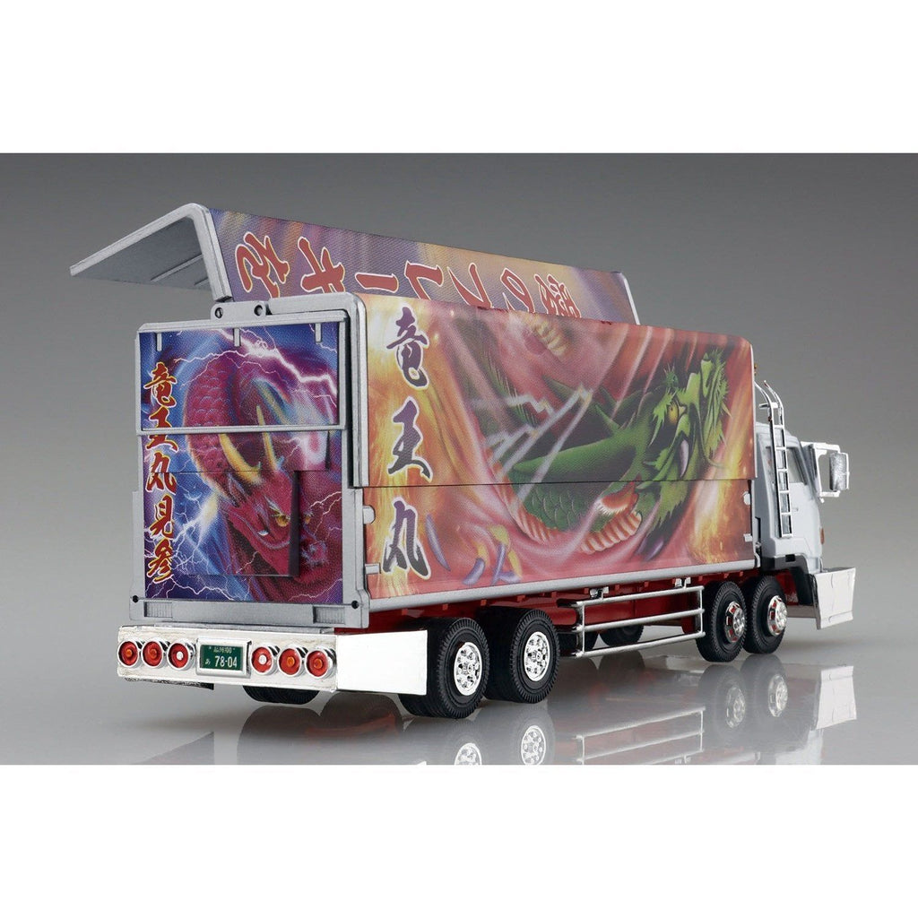 Aoshima 1/64 迷你爆卡NEXT 007 龍王丸(四軸翼) 大型箱型車拖車 組裝模型 - TwinnerModel