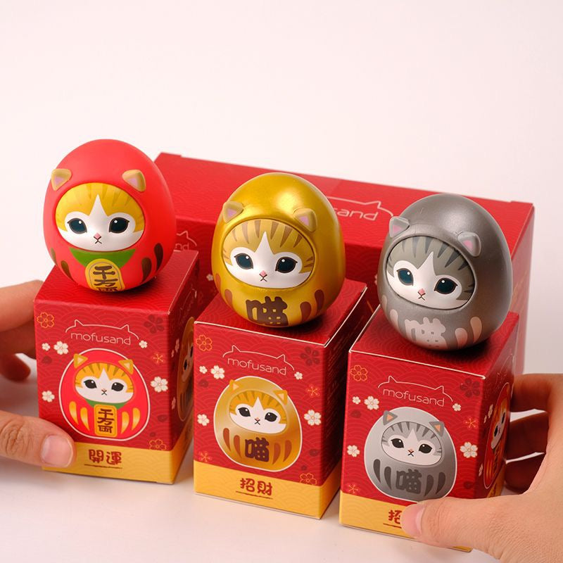 精選預訂 - mofusand 盲盒 系列- 新年招財納福達摩貓擺設(金銀紅)