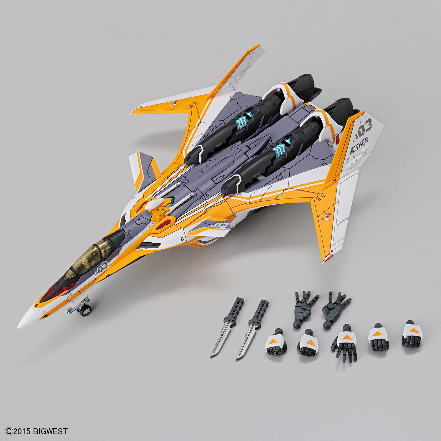 Bandai 1/100 HG Macross VF-31E 齊格飛（查克・馬斯坦格機） 組裝模型