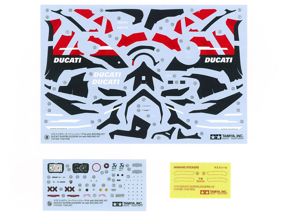 Tamiya 1/12 Motorcycle 14143 Ducati Superleggera V4 組裝模型