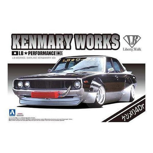 Aoshima 1/24 LB Works 003 日產Skyline Ken&amp;Mary 4門轎車 組裝模型 - TwinnerModel