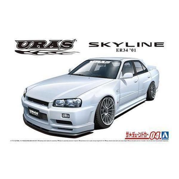 Aoshima 1/24 ZMT 004 URAS ER34 SKYLINE TYPE-R '01 (日產) 組裝模型 - TwinnerModel