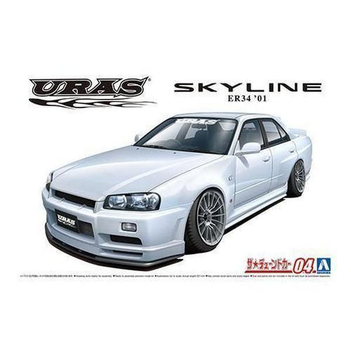 Aoshima 1/24 ZMT 004 URAS ER34 SKYLINE TYPE-R '01 (日產) 組裝模型 - TwinnerModel