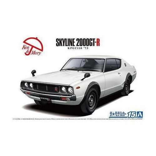 Aoshima 1/24 ZM 015 日產 KPGC110 SKYLINE HT 2000GT-R '73 組裝模型 - TwinnerModel