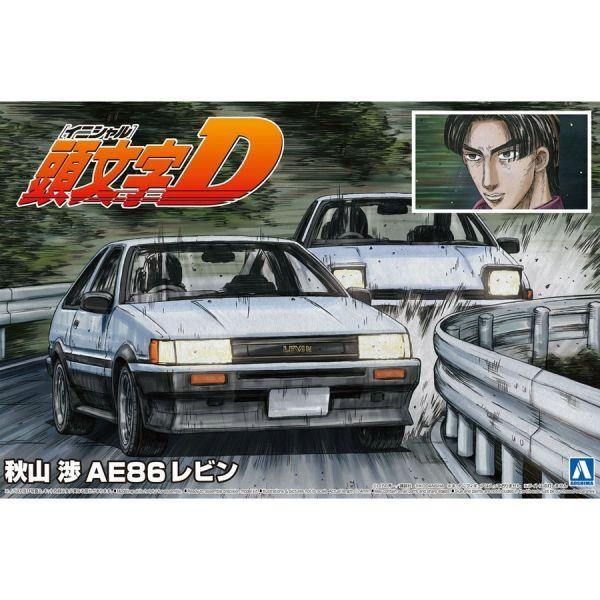 Aoshima 1/24 頭文字D 013 豐田 Toyota AE86 Levin 秋山涉 組裝模型 - TwinnerModel