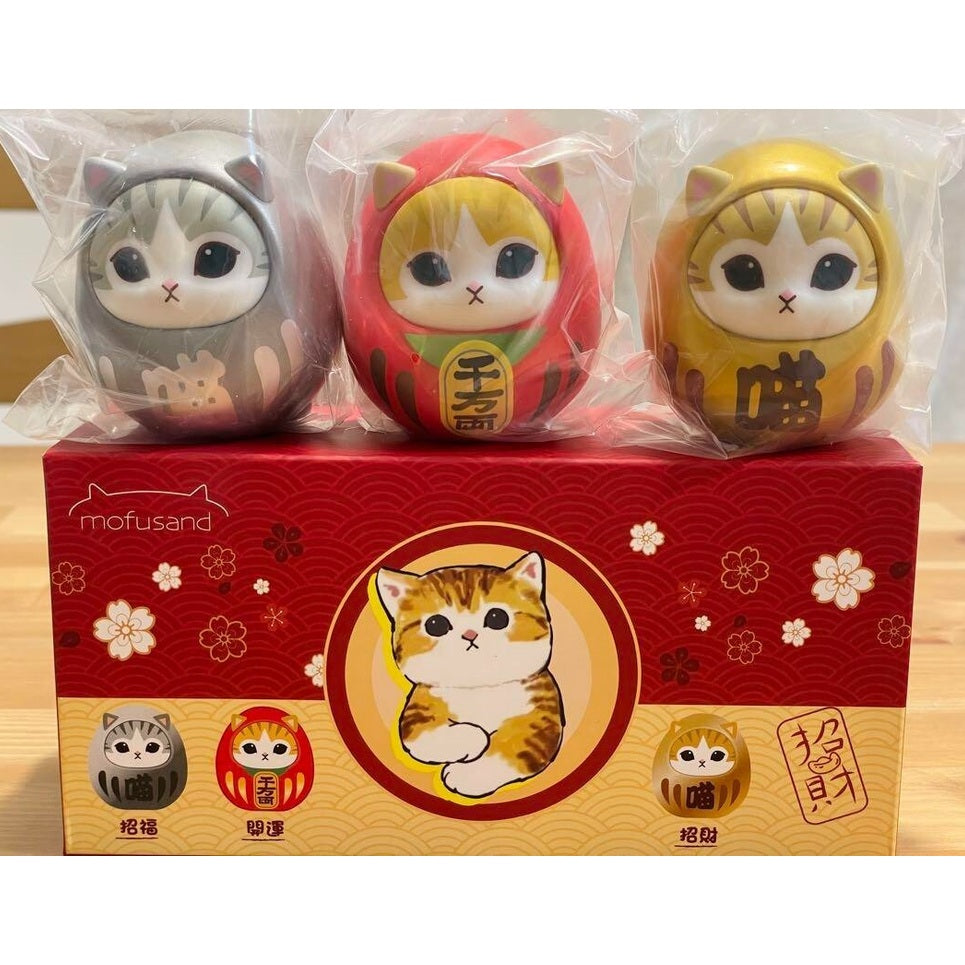 精選預訂 - mofusand 盲盒 系列- 新年招財納福達摩貓擺設(金銀紅)