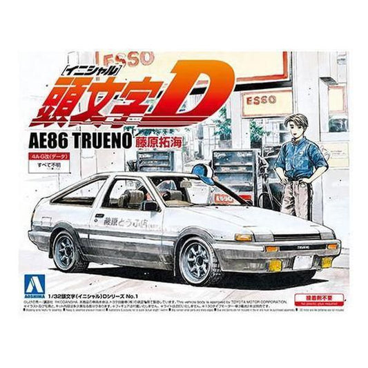 Aoshima 1/32 頭文字D 001 AE86 / TRUENO 藤原拓海 組裝模型 - TwinnerModel