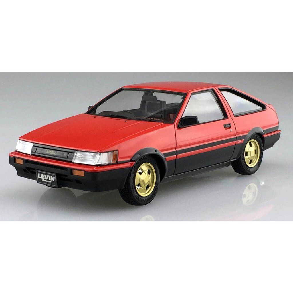 Aoshima 1/24 Pre Painted Mode SP 豐田 AE86 Levin '84（紅色/黑色） 組裝模型 - TwinnerModel