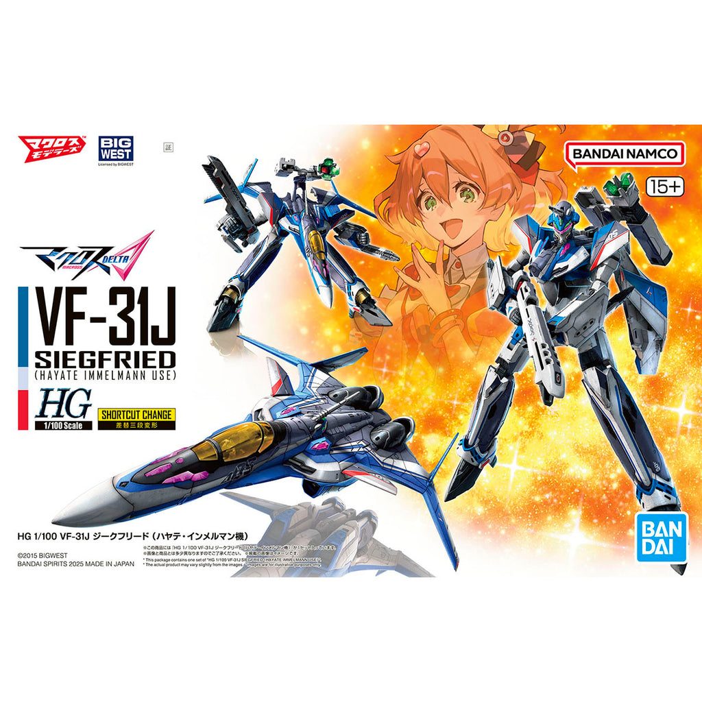 Bandai 1/100 HG-超時空要塞 08 VF-31J 齊格飛 (疾風機) 組裝模型
