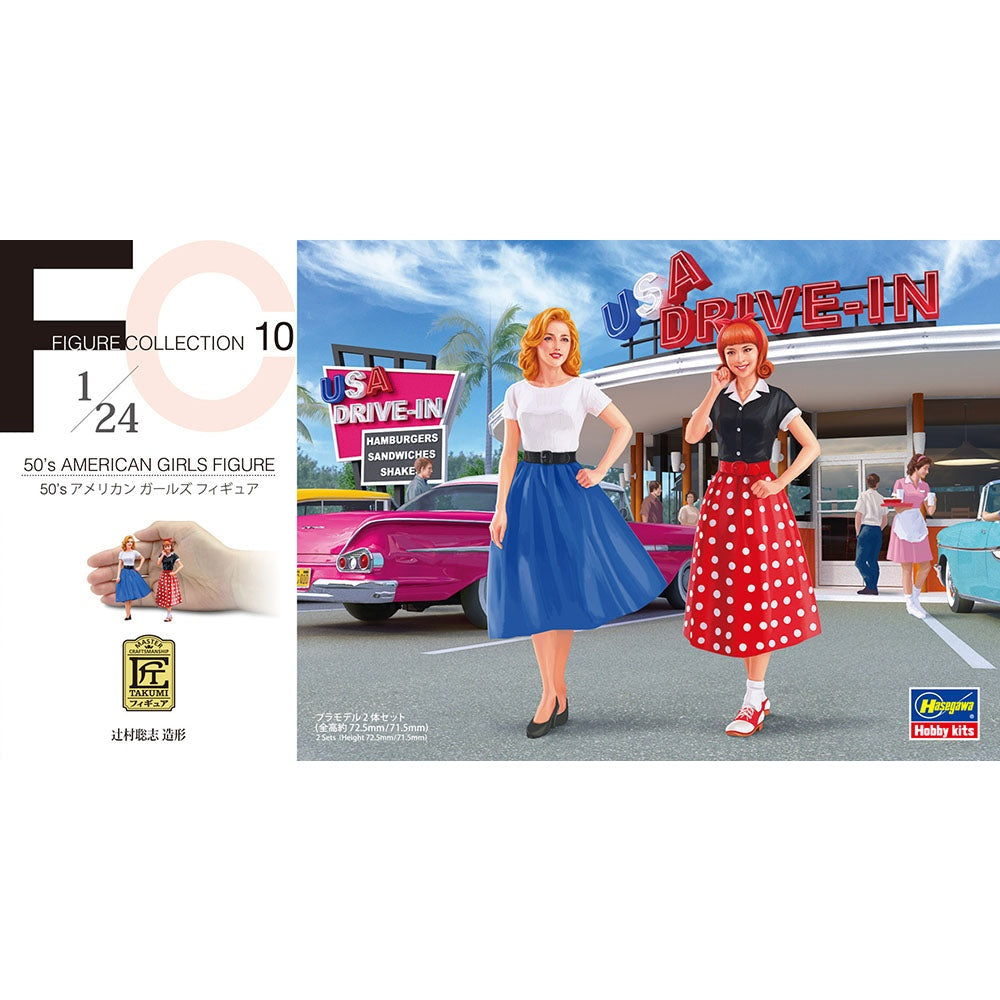 Hasegawa 1/24 FC 10 50's American Girls Figure 組裝模型