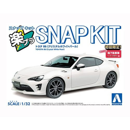 Aoshima 1/32 The SNAP-KIT 8-CW Toyota 86 (Crystal White Pearl) 組裝模型