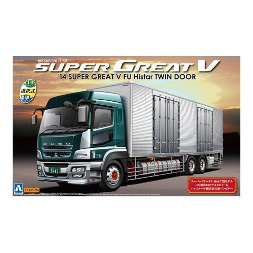 Aoshima 1/32 Heavy Freight 020 Mitsubishi Fuso Super Great V 2014 FU Histar Twin Door 組裝模型