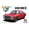 Aoshima 1/24 Rakupla Snap Car 01-RD Skyline HT 2000GT-R 1970紅色 組裝模型