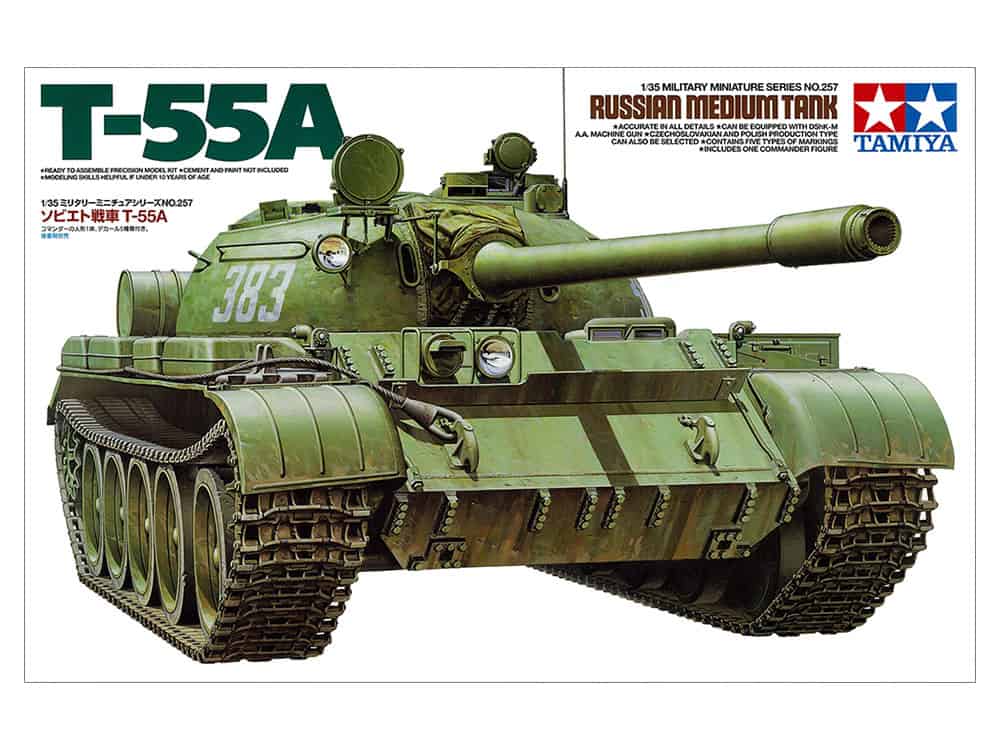 Tamiya 1/35 MM 35257 俄羅斯 T-55A 中型戰車 組裝模型