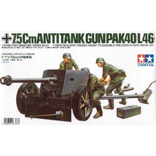 Tamiya 1/35 MM 35047 German 75mm Anti tank Gun Plastic Model Kit