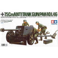 Tamiya 1/35 MM 35047 德國 75 毫米反坦克炮 組裝模型