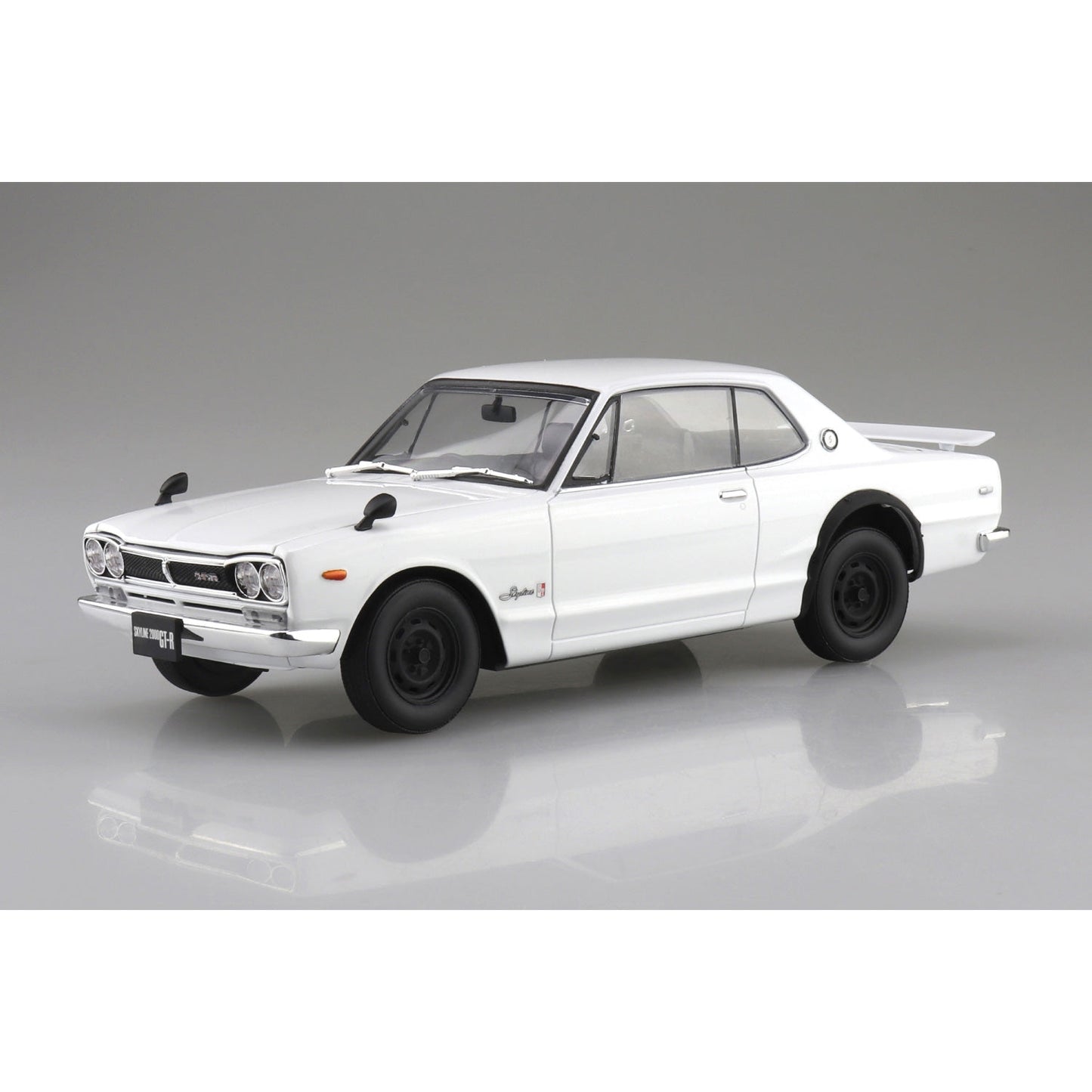 Aoshima 1/24 Rakupla Snap Car 01-WH Skyline HT 2000GT-R 1971 白色 組裝模型