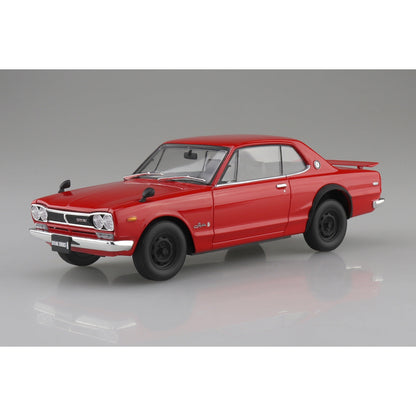 Aoshima 1/24 Rakupla Snap Car 01-RD Skyline HT 2000GT-R 1970紅色 組裝模型